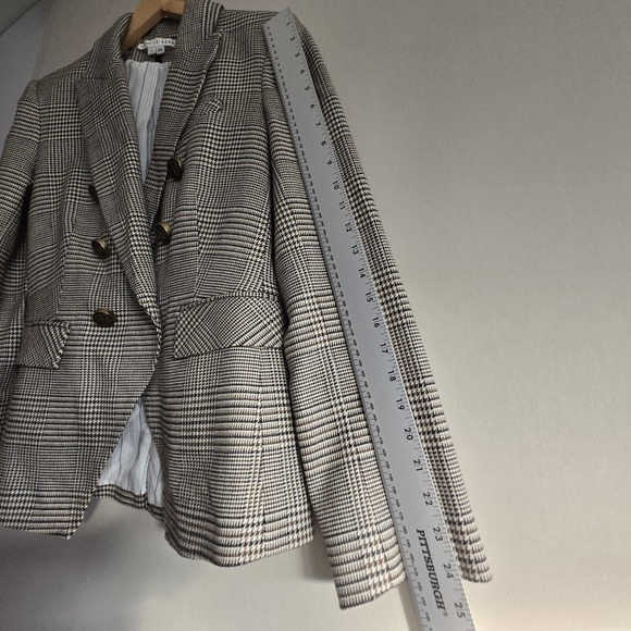 Veronica Beard Miller Dickey Blazer Jacket Women Sz 8 Brown Tan Plaid Patch - Picture 16 of 16